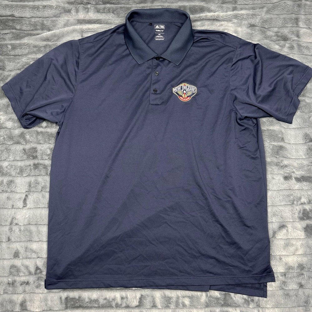 Adidas Mens New Orleans Pelicans Climalite Polo Shirt Navy 2XL NBA Basketball